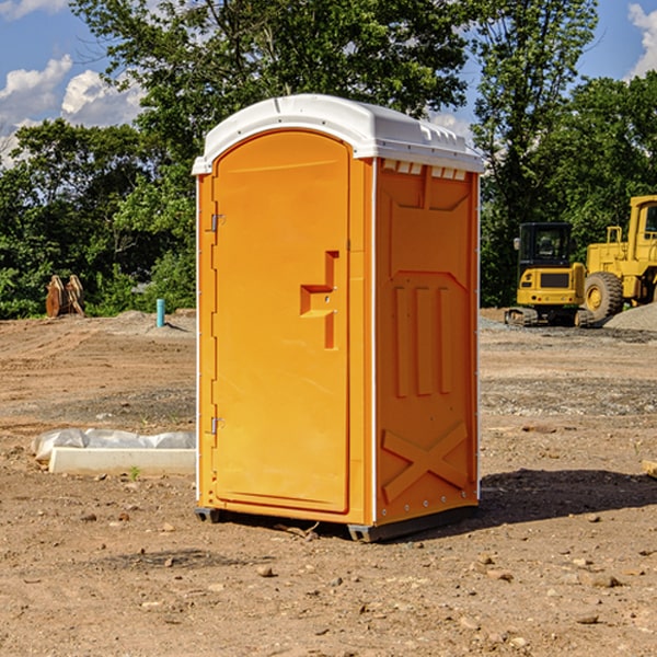 how often are the porta potties cleaned and serviced during a rental period in Fair Play